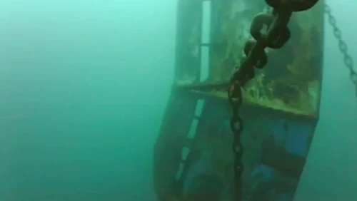 catchcam attached to trawl door of vessel