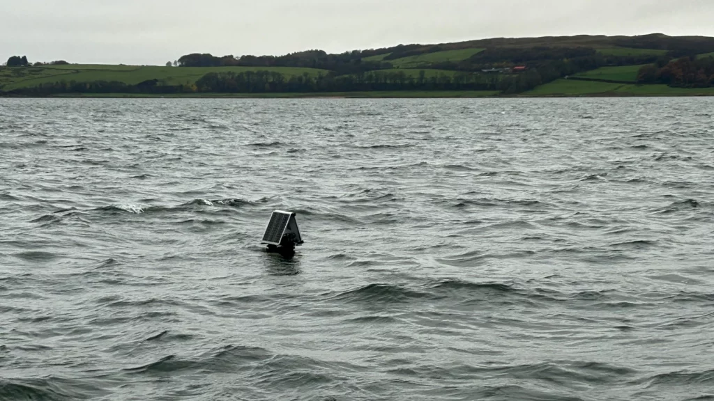 buoy system deployed for marine monitoring and data collection in scotland fishery