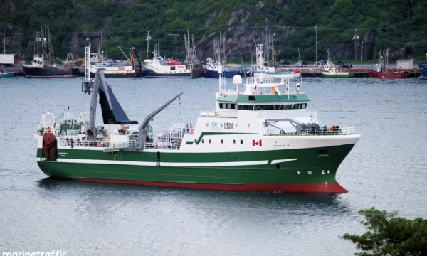The fishing vessel Newfoundland Lynx in St. John’s, Newfoundland with catchcam demersal trawl camera. Photo by Richard Stoker for marinetraffic.com.