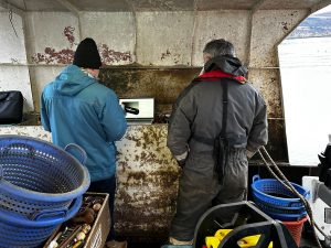 Marine Biodiversity Monitoring in Cairnies Quay aboard vessel